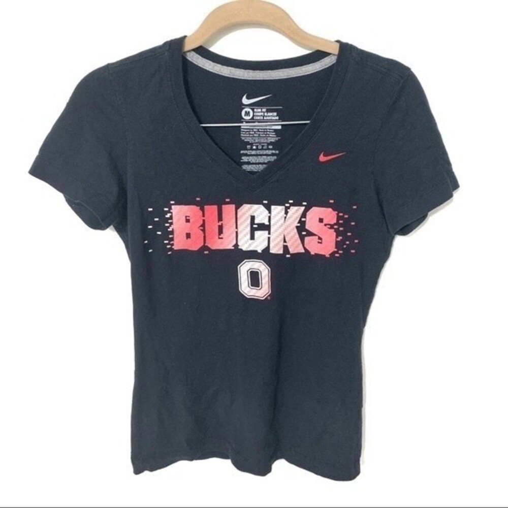 NIKE shirt womens Ohio State black v neck short sleeve top medium